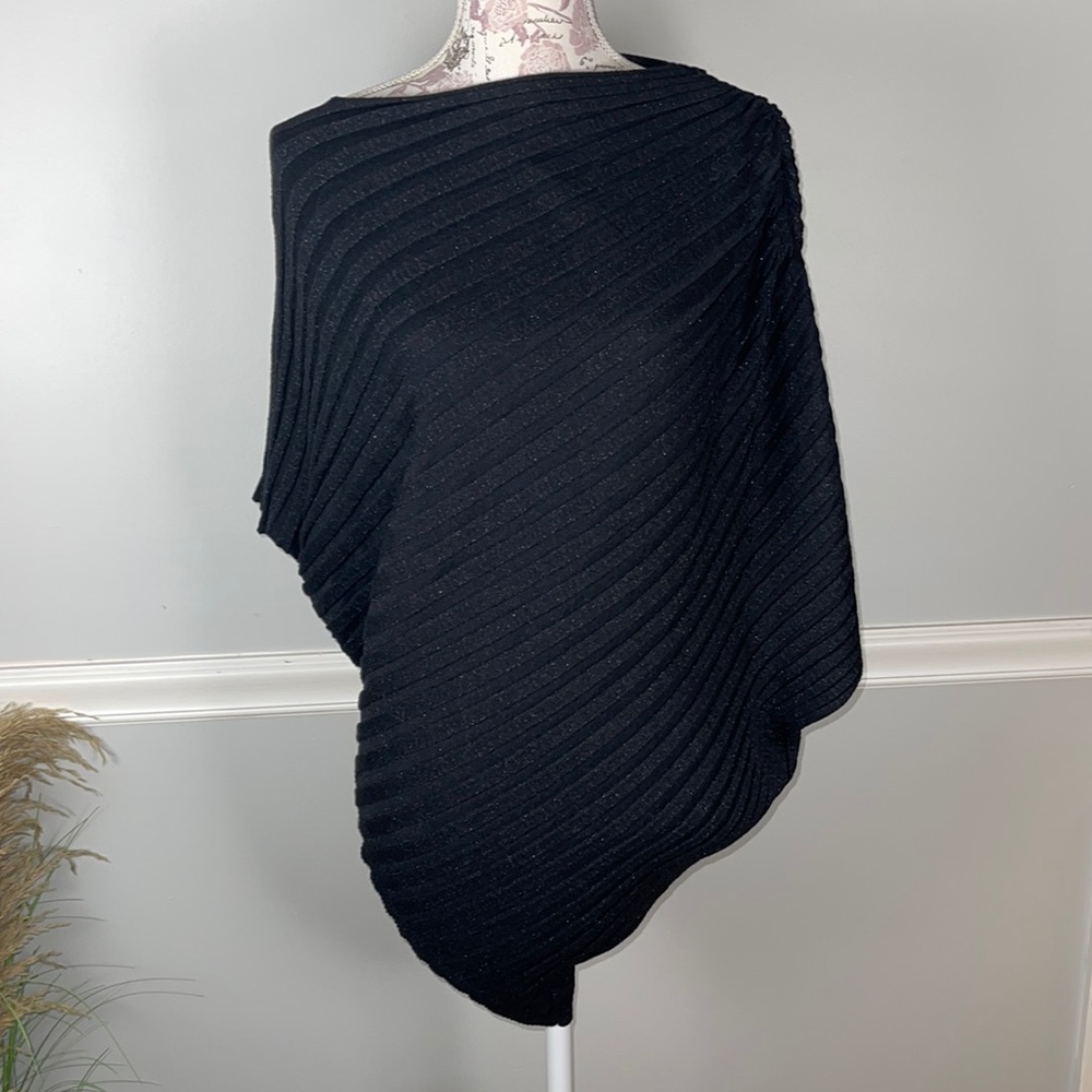 Lane Bryant Black Sparkle Poncho Sweater 14 16
